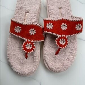 Jack Rogers Red and Pink Cozy Slippers